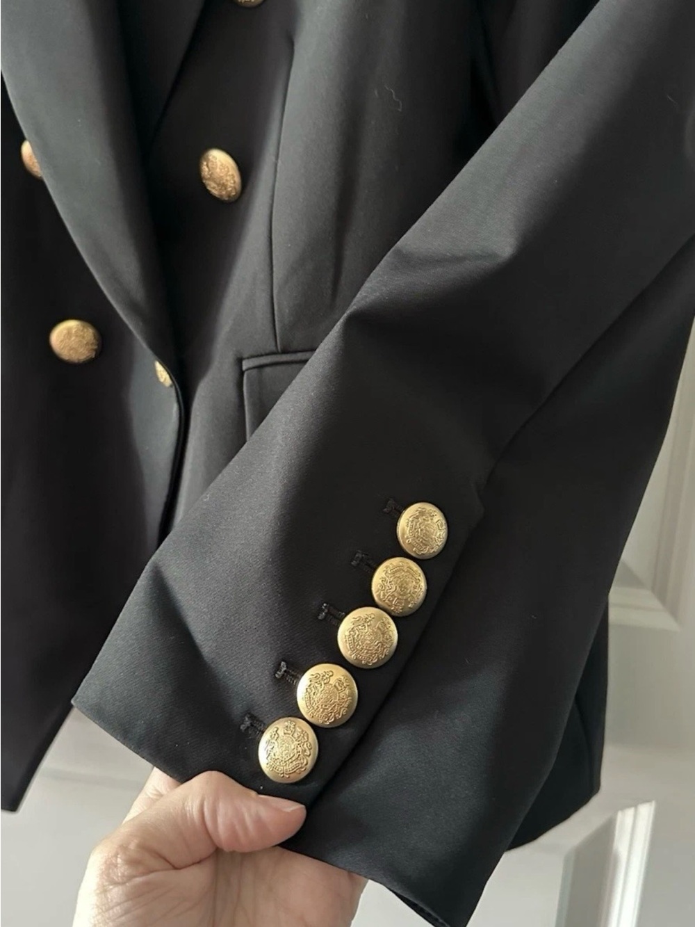 Quince Captain’s Convertible Black Blazer Women's  Double-Breasted Blazer XL - Picture 5 of 6